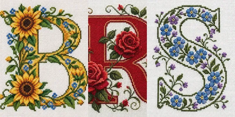 Floral Cross Stitch Alphabets generated by undefined