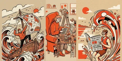 Midcentury Spot Art Style generated by gemini-image