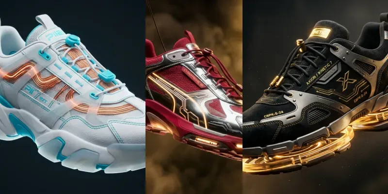 Cinematic Cyberpunk Sneaker Designs generated by undefined