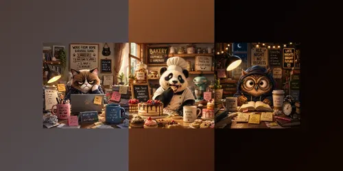 Whimsical Cozy Character Quote Posters generated by chatgpt-image