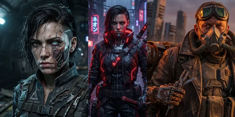 Neon Cyberpunk Character Avatars generated by undefined
