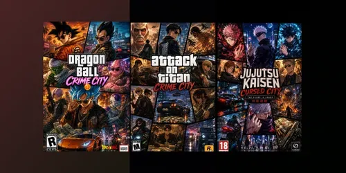 Anime X Crime Game Cinematic Posters generated by chatgpt-image