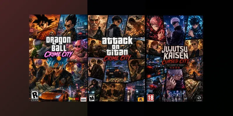 Anime X Crime Game Cinematic Posters generated by undefined