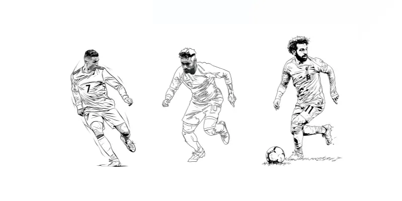 Minimal Line Art Football Players generated by undefined