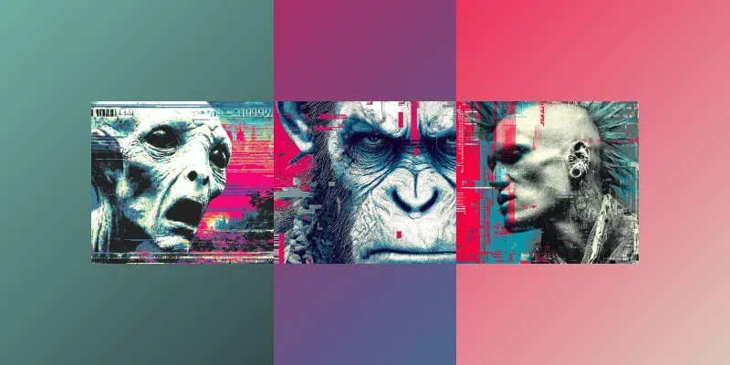 Cyberpunk Glitch Signal Portraits generated by undefined