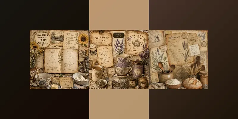 Vintage Kitchen Collages generated by undefined