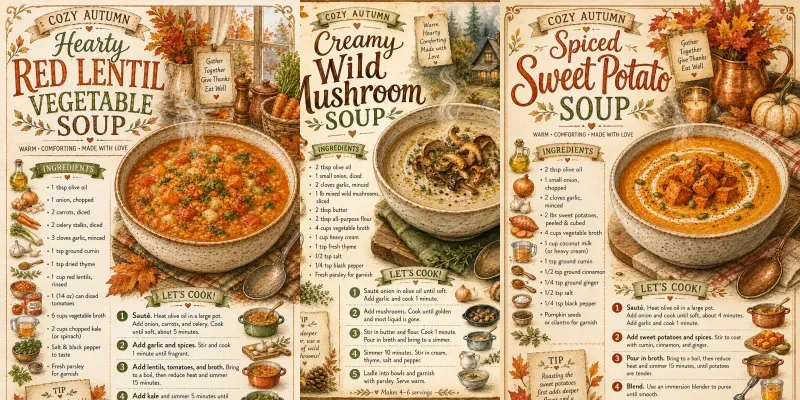 Fall Soup Recipe Cards generated by undefined