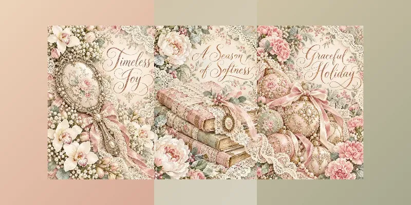 Shabby Chic Christmas Postcard Sets