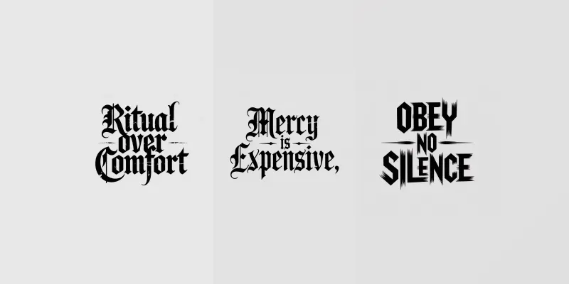 Raw Gothic Quote Sticker Designs generated by undefined