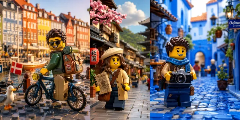 Cute Lego Travel Street Scenes generated by undefined