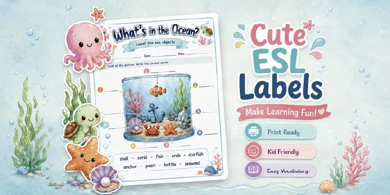 Kids Esl Labeling Worksheets generated by undefined