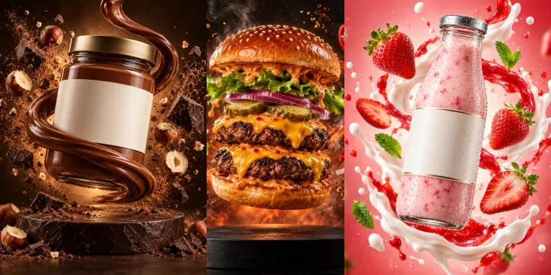 Explosive Food Product Advertising generated by undefined