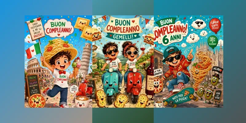 Italian Birthday Cartoon Chaos generated by undefined