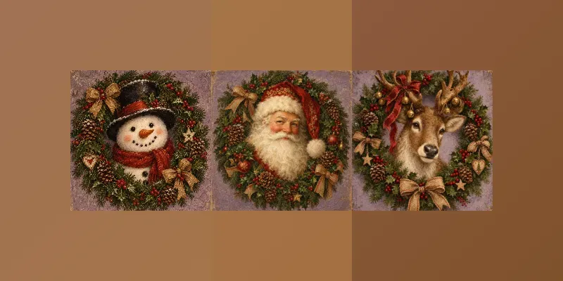 Painterly Vintage Christmas Portraits