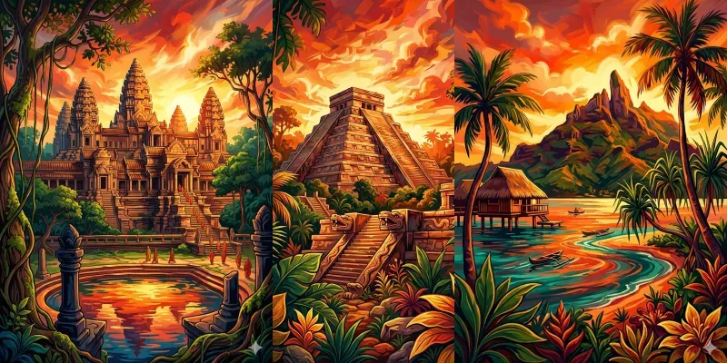 Cinematic Painterly Travel Posters generated by undefined