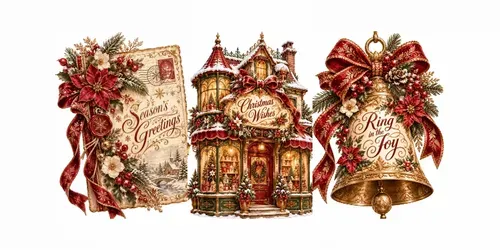Festive Christmas Wishes Clipart generated by chatgpt-image