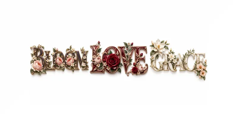 Luxury Floral Typography Art