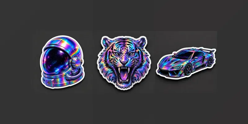 3D Diecut Holographic Sticker Generator generated by undefined