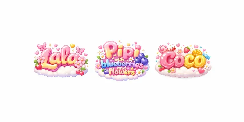 Kawaii Pastel 3D Logos generated by undefined