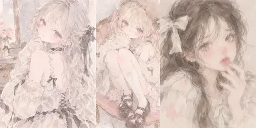 Soft Watercolor Girly Sketches Kawaii generated by chatgpt-image