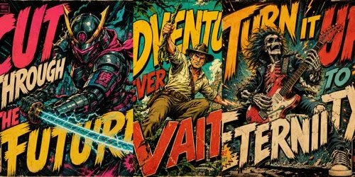 Explosive Typography Character Posters generated by chatgpt-image