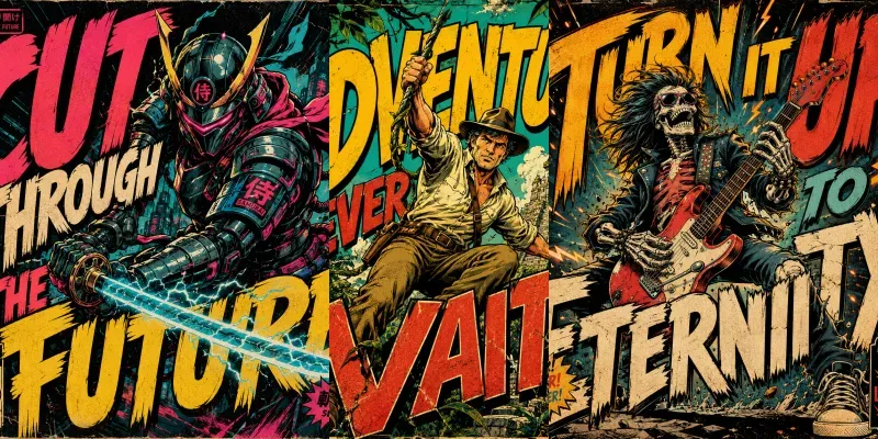 Explosive Typography Character Posters generated by undefined
