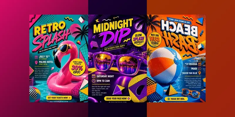 Summer Party Event Flyer Graphics generated by undefined