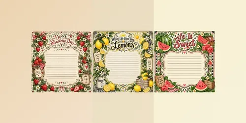 Whimsical Fruit Recipe Journal Pages generated by chatgpt-image