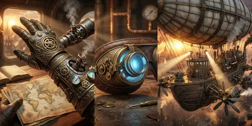 Gritty Steampunk Asset Generator generated by gemini-image