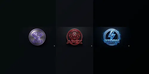 3D Holographic Glass Emblem Logos generated by gemini-image