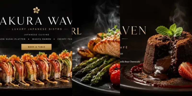 Luxury Restaurant Hero Banners generated by undefined