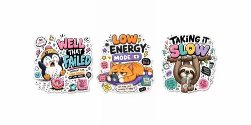 Cute Relatable Mood Sticker Sets generated by chatgpt-image