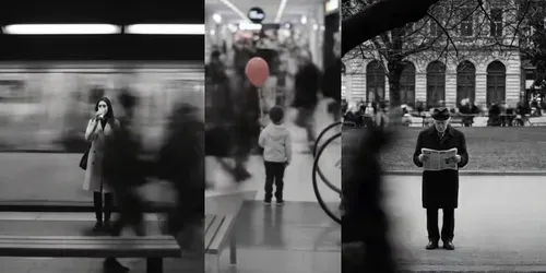 Stillness In The Blur Cinematic Motions generated by veo