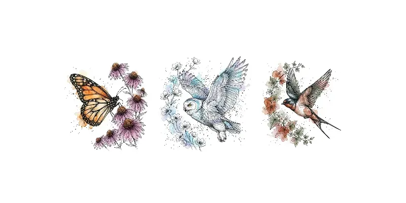 Ink Watercolor Bird Art generated by undefined