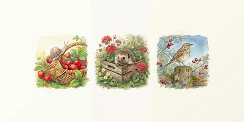 Vintage Watercolor Garden Illustrations generated by gemini-image