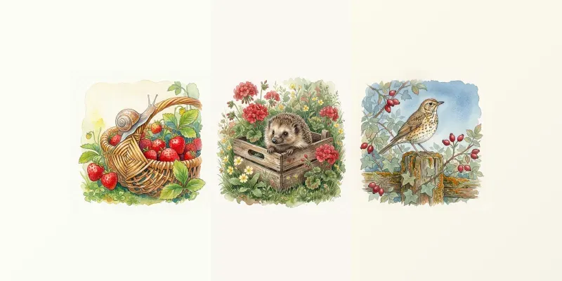Vintage Watercolor Garden Illustrations generated by undefined