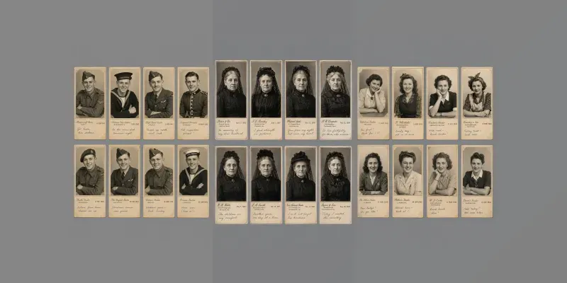 Vintage Booth Portrait Card Sheets generated by undefined