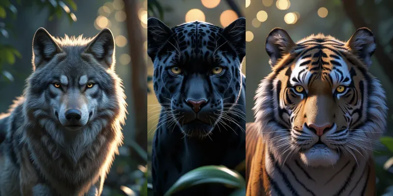 Ultrarealistic Jungle Animal Portraits generated by undefined