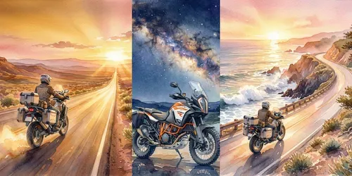 Motorcycles In Watercolor Collection generated by gemini-image