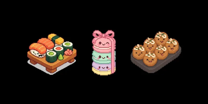 Pixel Art Kawaii Foods generated by undefined