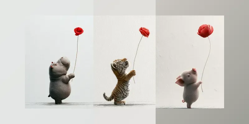 Minimal 3D Animal Wall Art generated by undefined