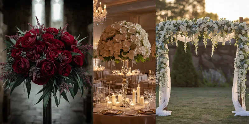 Romantic Wedding Scene Photos generated by undefined
