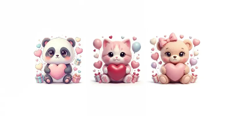 Ultracute Kawaii Pastel Valentines generated by undefined