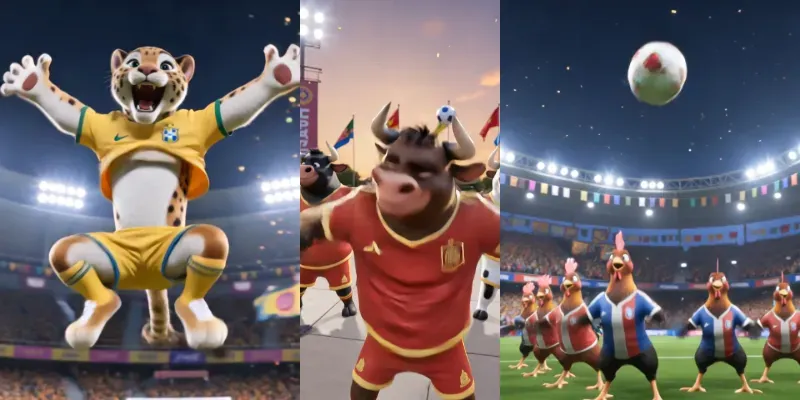 World Cup Dancing Animal Animations generated by undefined