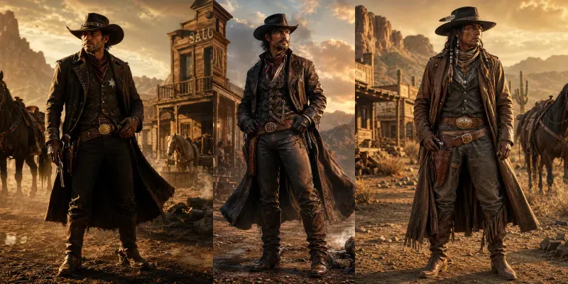 Wild West Cinematic Character Portraits generated by undefined