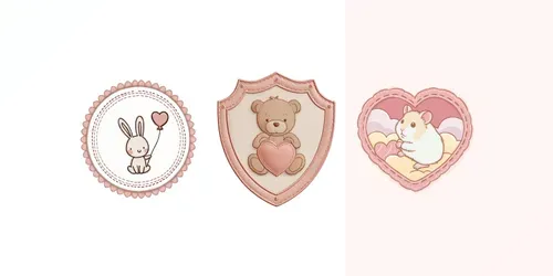 Storybook Valentine Badges generated by midjourney