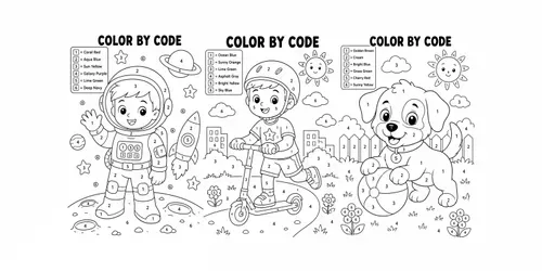 Color By Code Kids Scenes generated by chatgpt-image