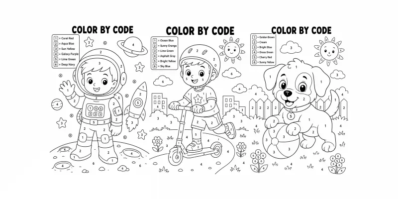 Color By Code Kids Scenes generated by undefined