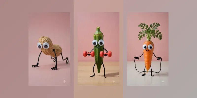 Cute Stop Motion Food Characters generated by undefined