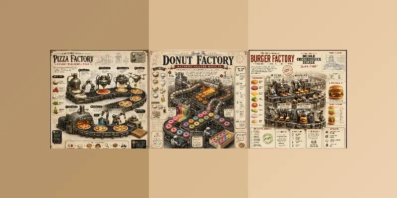 Food Factory Infographic Posters generated by undefined